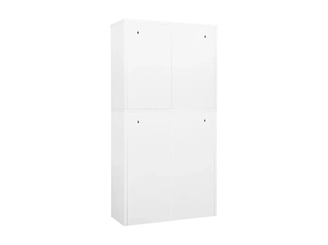 Armoire de bureau Blanc 90x40x180 cm Acier et verre trempé