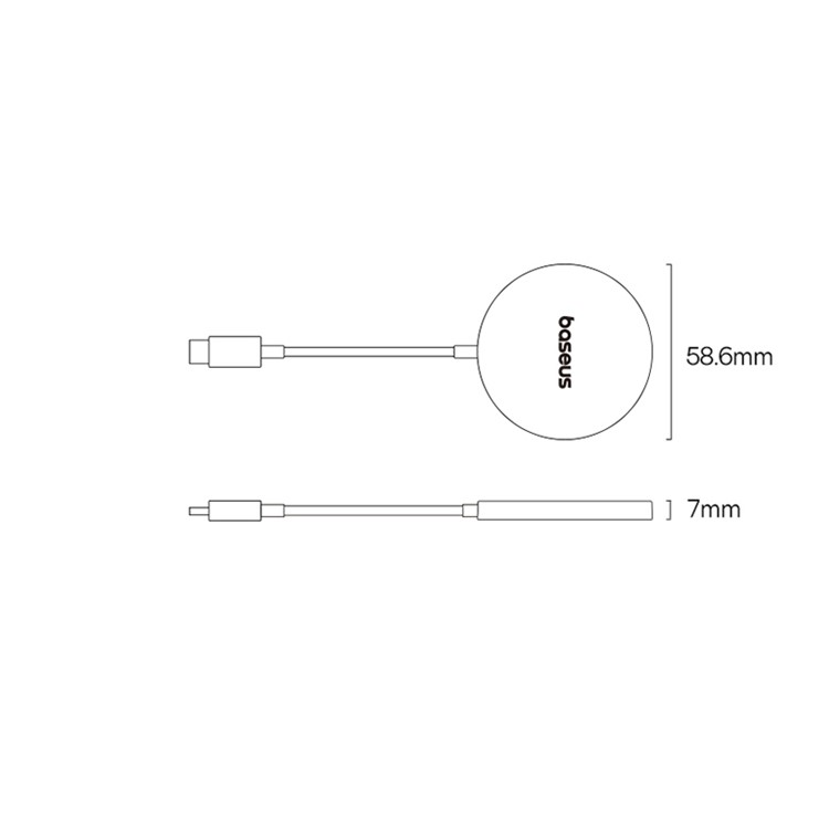 (1.5m) 15W Simple Mini4 USB C auf MagSafe Ladegerät Magnetischer Qi2 Wireless Charger - Silber