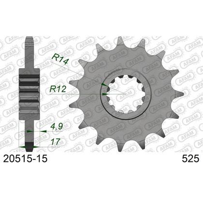 Kit chaine AFAM 525 Type Acier