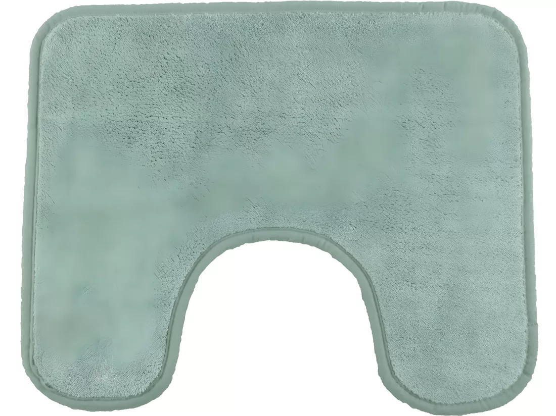 Tapis de toilette uni en polyester tilleul 50x40cm
