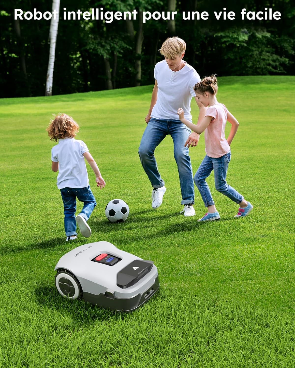 ANTHBOT Genie600 Rasenmähroboter, kabellos, 900 m² RTK+IA-Vision, Auto-Kartographie, 20 Multi-Zonen, Hindernisvermeidung, automatisches Aufladen