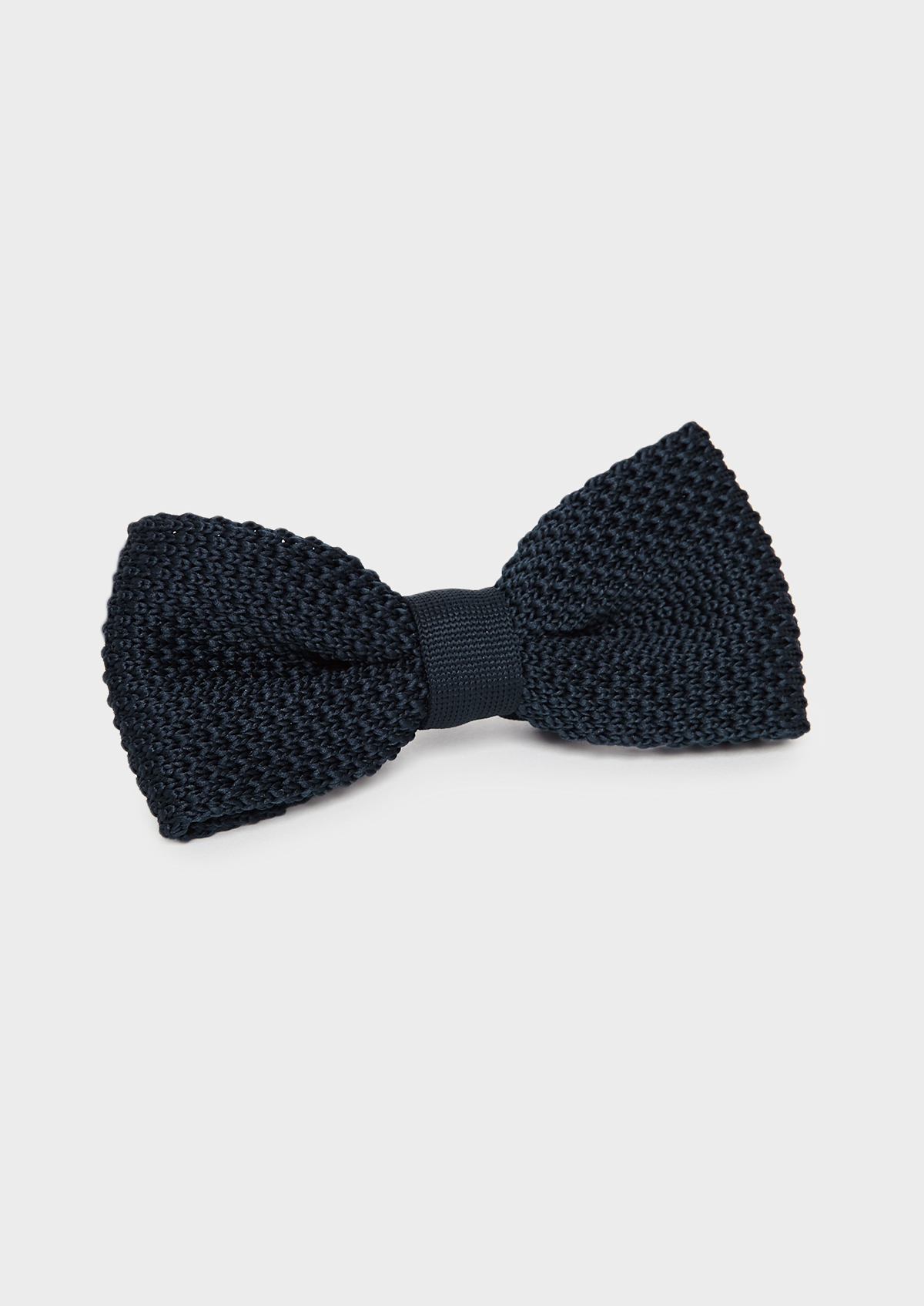 Noeud-papillon tricot uni bleu nuit