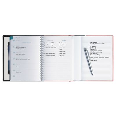 Agenda de bureau Mini Labo All in One EasyTime 21S spiralé - 1 semaine sur 2 pages - 15 x 21 cm - Bleu - Exacompta