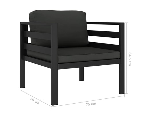 LES TENDANCES - Salon extérieur Salon de jardin-gris-5 places-70x70x64.5-251010