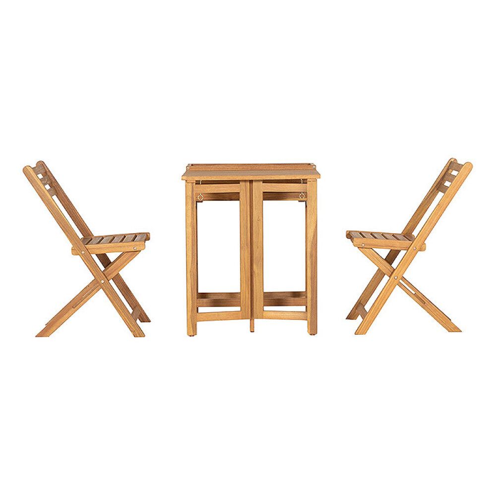 CAFÉSETT SUNFUN FYRIS BORD + 2 STOLER NATUR