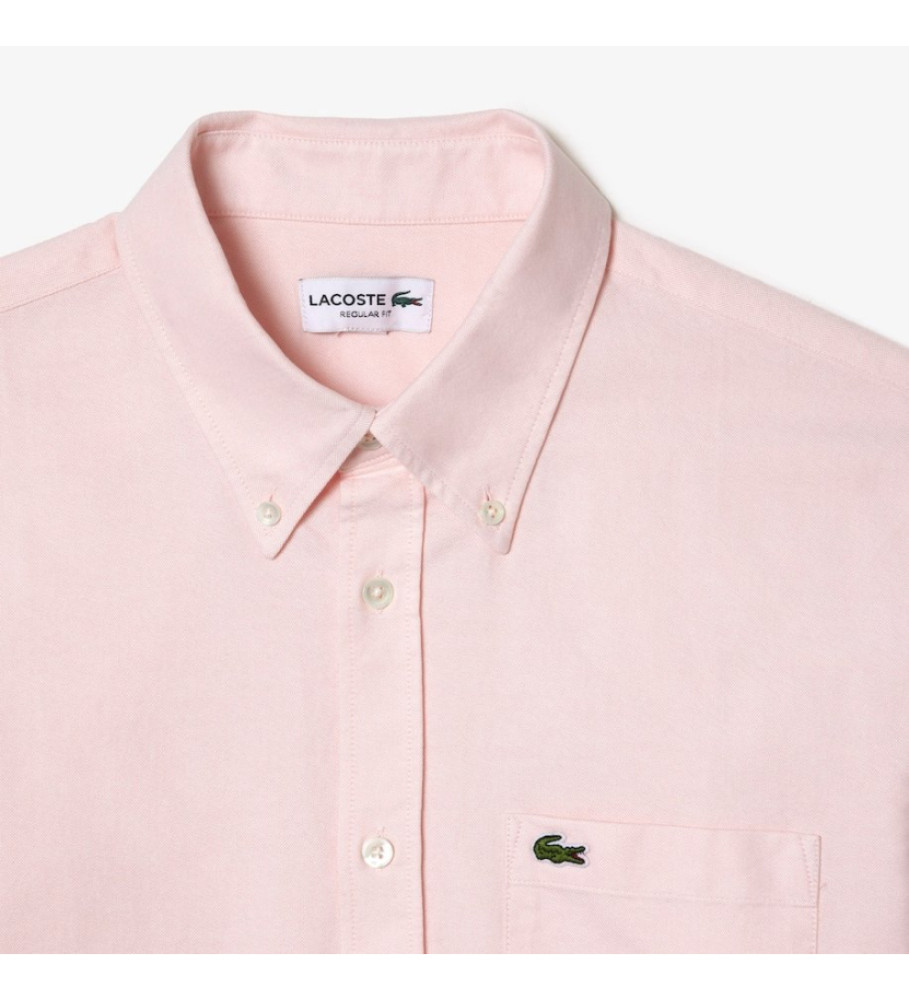 Camisa Lacoste Oxford de corte regular rosa