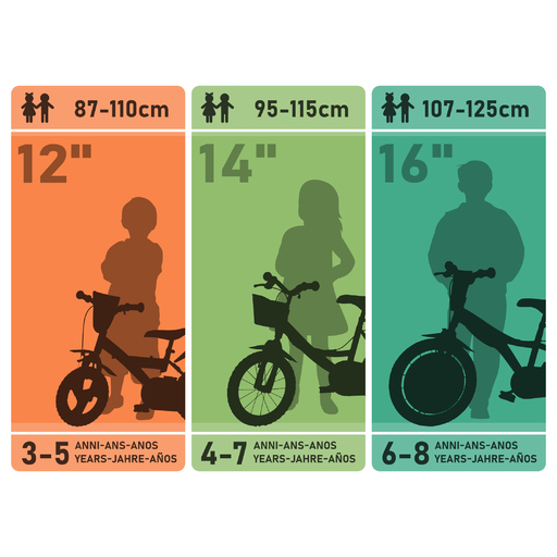 Bicicleta infantil R1 de 12 polegadas para crianças de 3 a 5 anos.