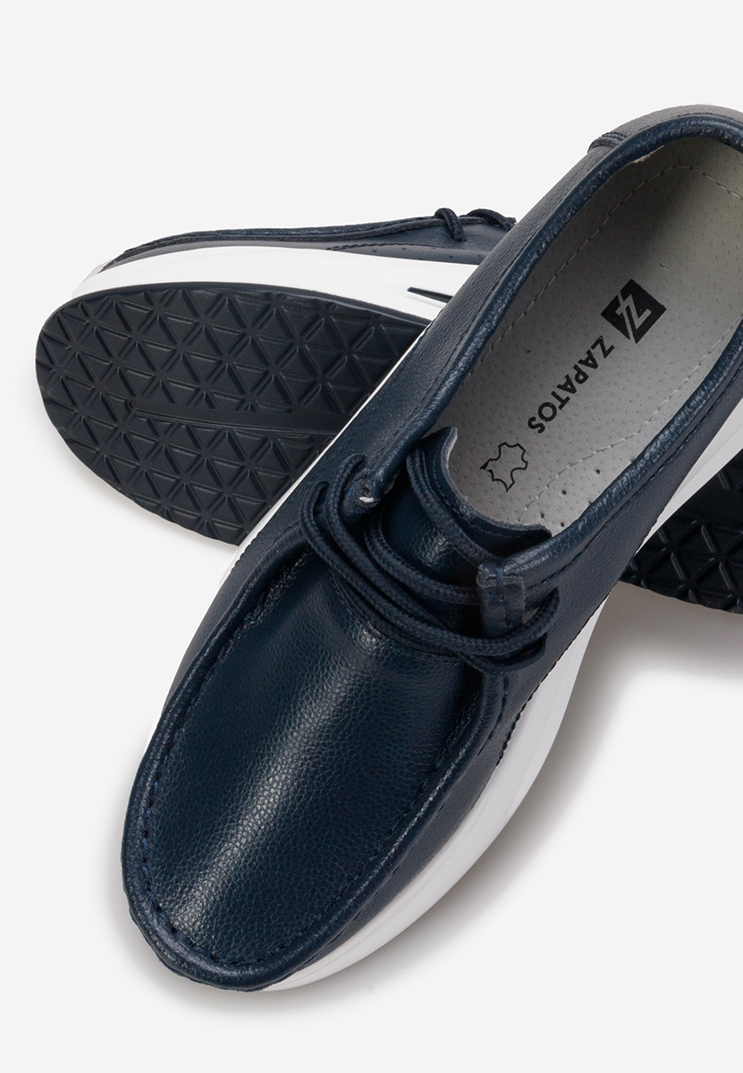 Mocassins femme en cuir marine Albeida V2