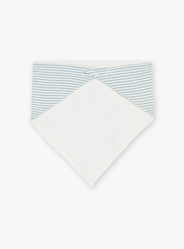 Body T-shirt écru, pantalon bleu et bandana écru et bleu grisé