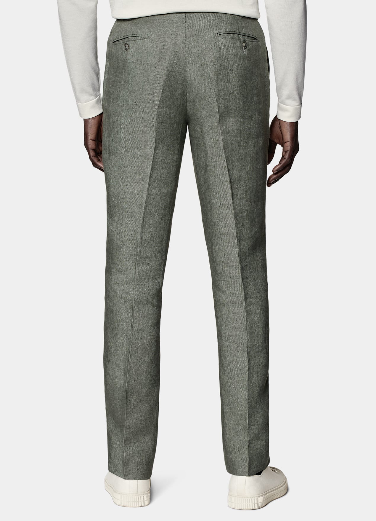 Pantalon Slim Leg Straight vert moyen