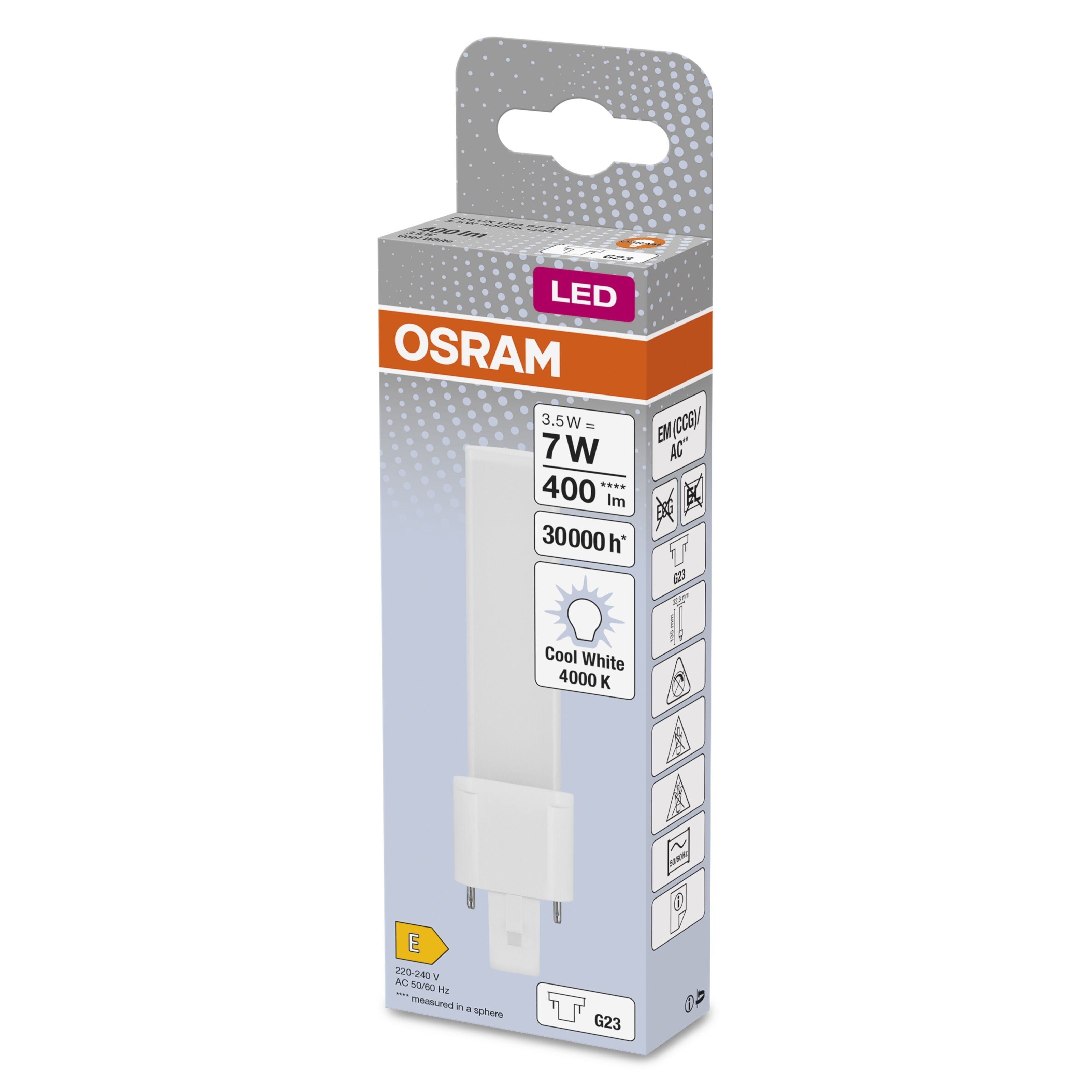 Osram LED-kompaktlysrør G23 360 lm