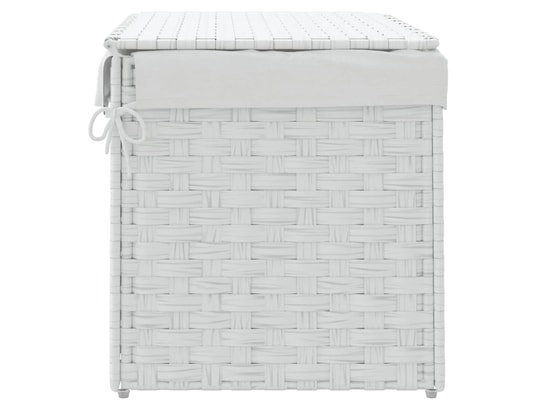 VIDAXL - Panier à linge avec couvercle blanc 55,5x35x34cm résine tres...