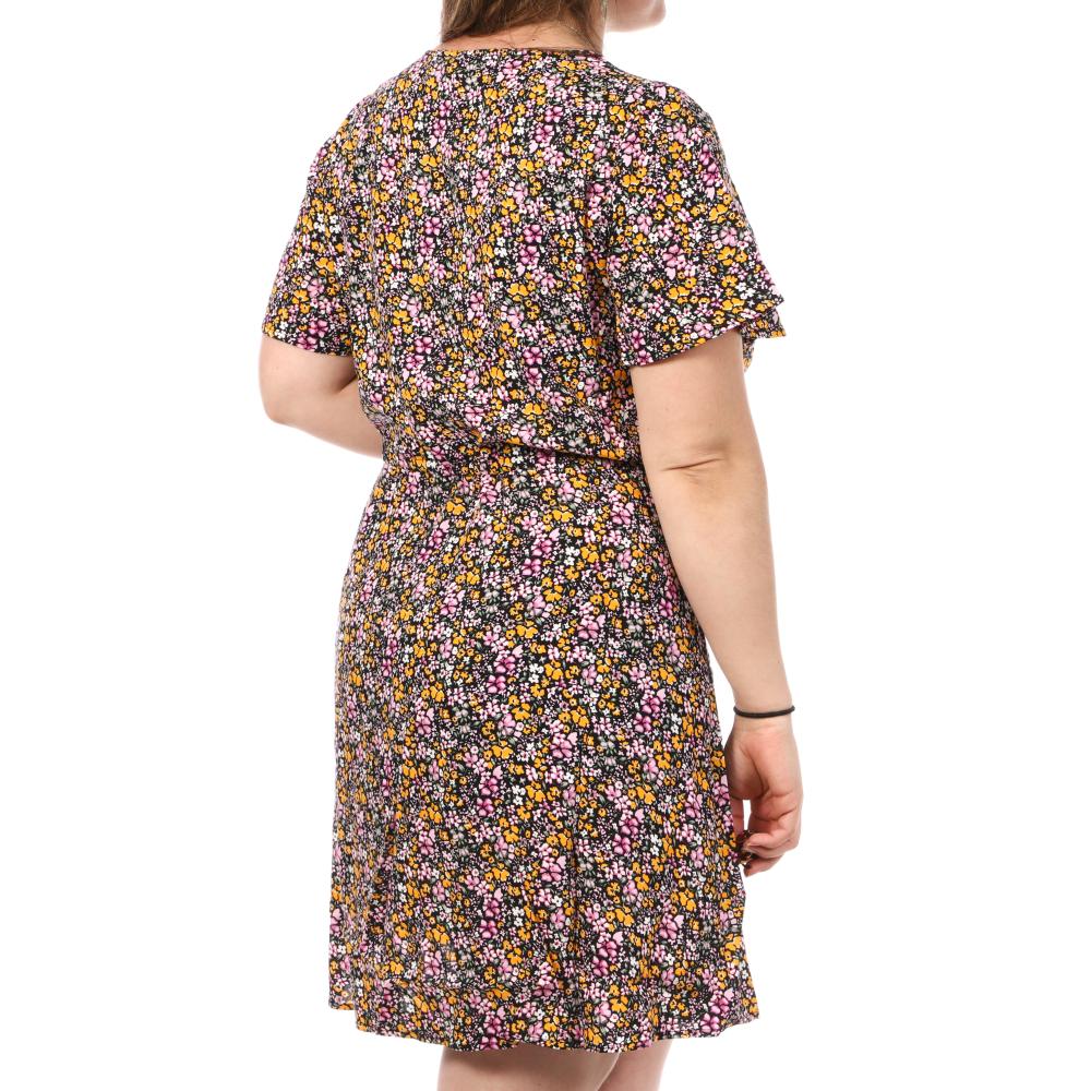 Vero Moda Robe Noir/Rose à Motifs Femme Vero Moda CURVE Easy RY0