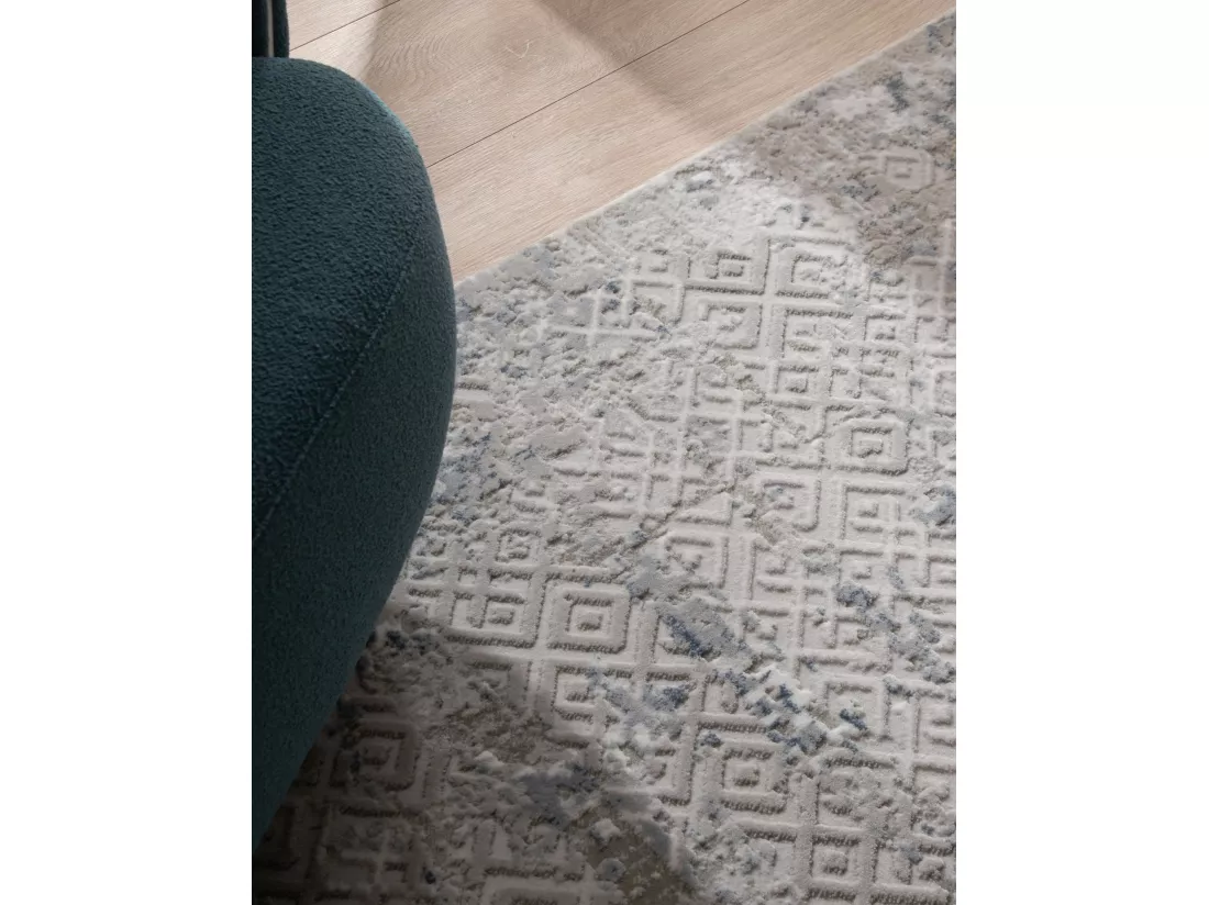 Tapis 160x160 Bleu Davos Fusion