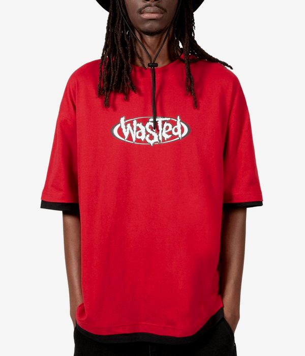 Wasted Paris Negative T-Shirt (fire red black)