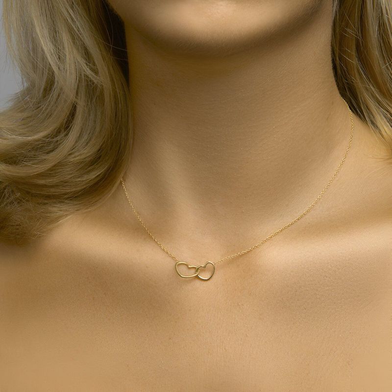 Zilver Verguld - Collier - Hartjes - 40 + 5 cm - 3 Micron