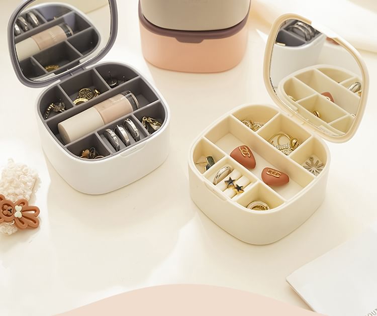 Yulu - Plastic sieradendoos met spiegel (verschillende ontwerpen)