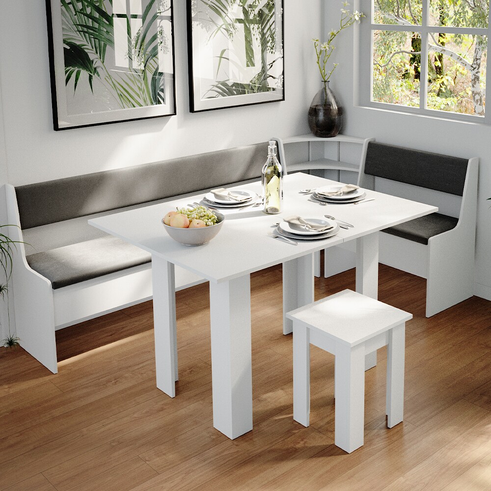Vicco Eckbankgruppe Roman Weiß 210x120cm Esszimmergruppe Eckbank Sitzgruppe