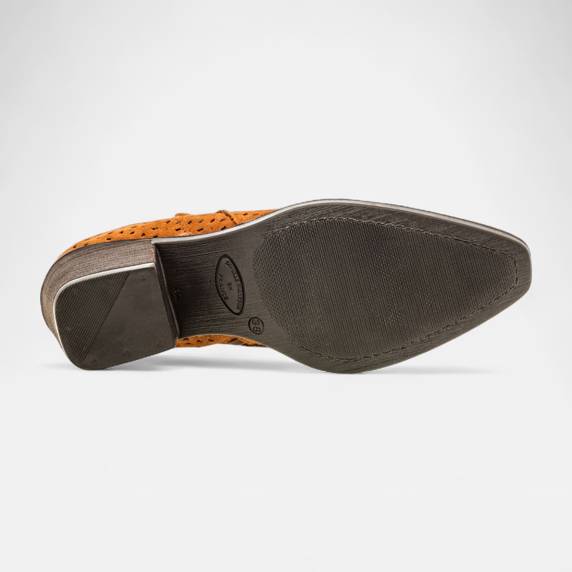 Bottines à talon Femme en cuir cognac
