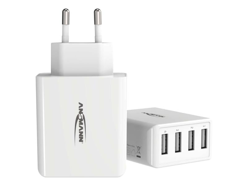 Ansmann USB-Wandladegerät Home Charger HC430, 4x USB, 30 W, Leistungsstarker Indoor USB-Ladeadapter