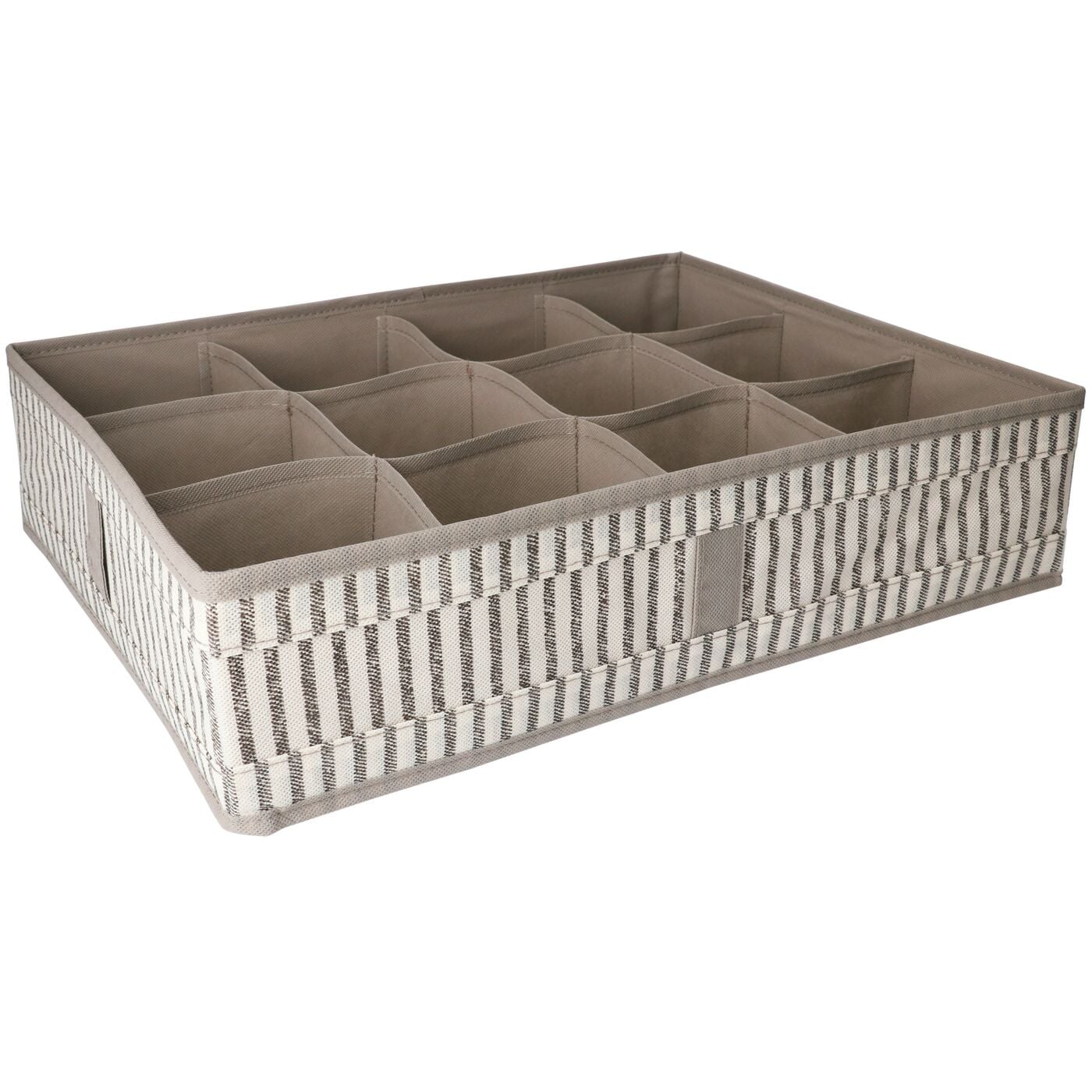 Angela BrudererAufbewahrungsbox Vlies «Stripes beige» 12 Fächer