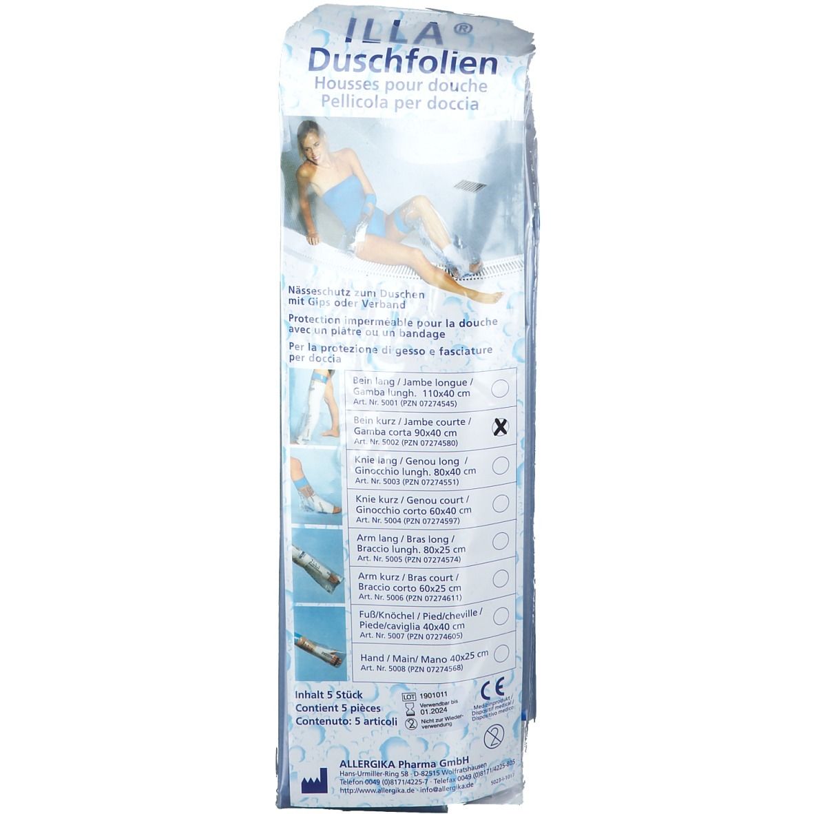 ILLA® Duschfolien Bein kurz - 90cm