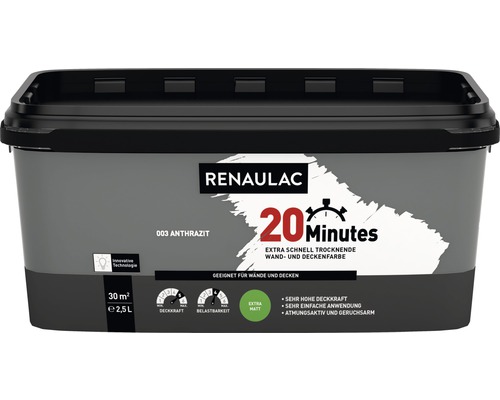 RENAULAC Muurverf Mat Antraciet 2,5 L