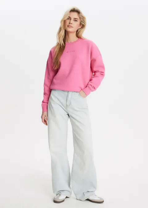 Sweater met merk print roze (ROS.HOT)