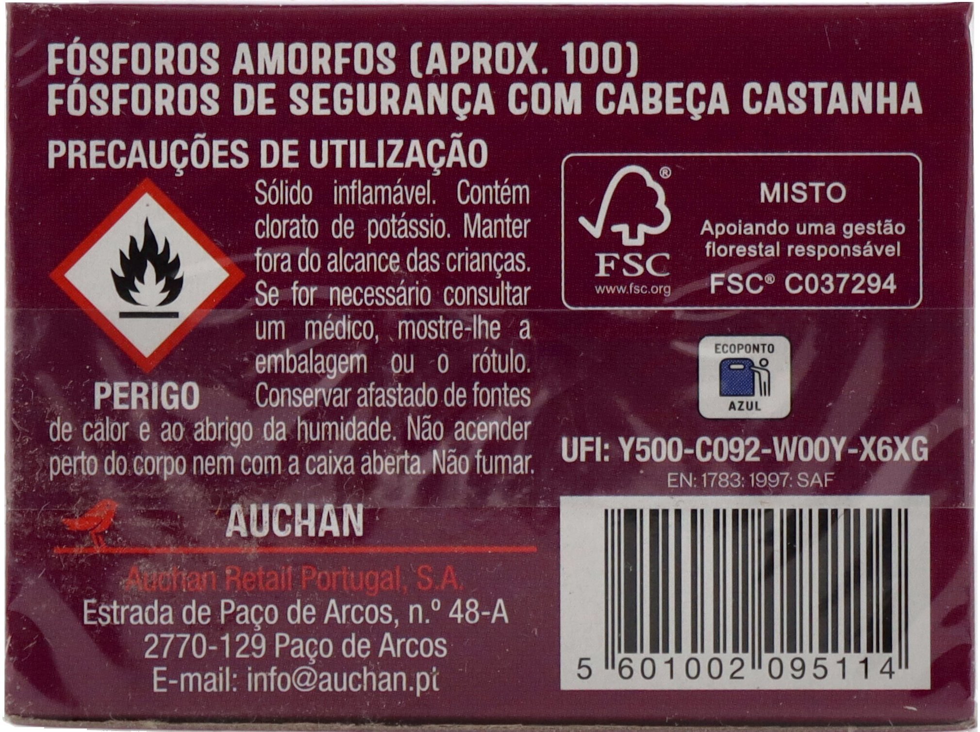 FÓSFOROS AUCHAN 4 UNIDADES