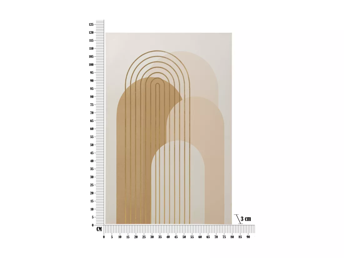 Tableau Décoratif Abstrait - Impression sur Toile avec Cadre en Bois - Design Moderne et Tons Chauds - 80x3x120 cm - Décorations Dorées