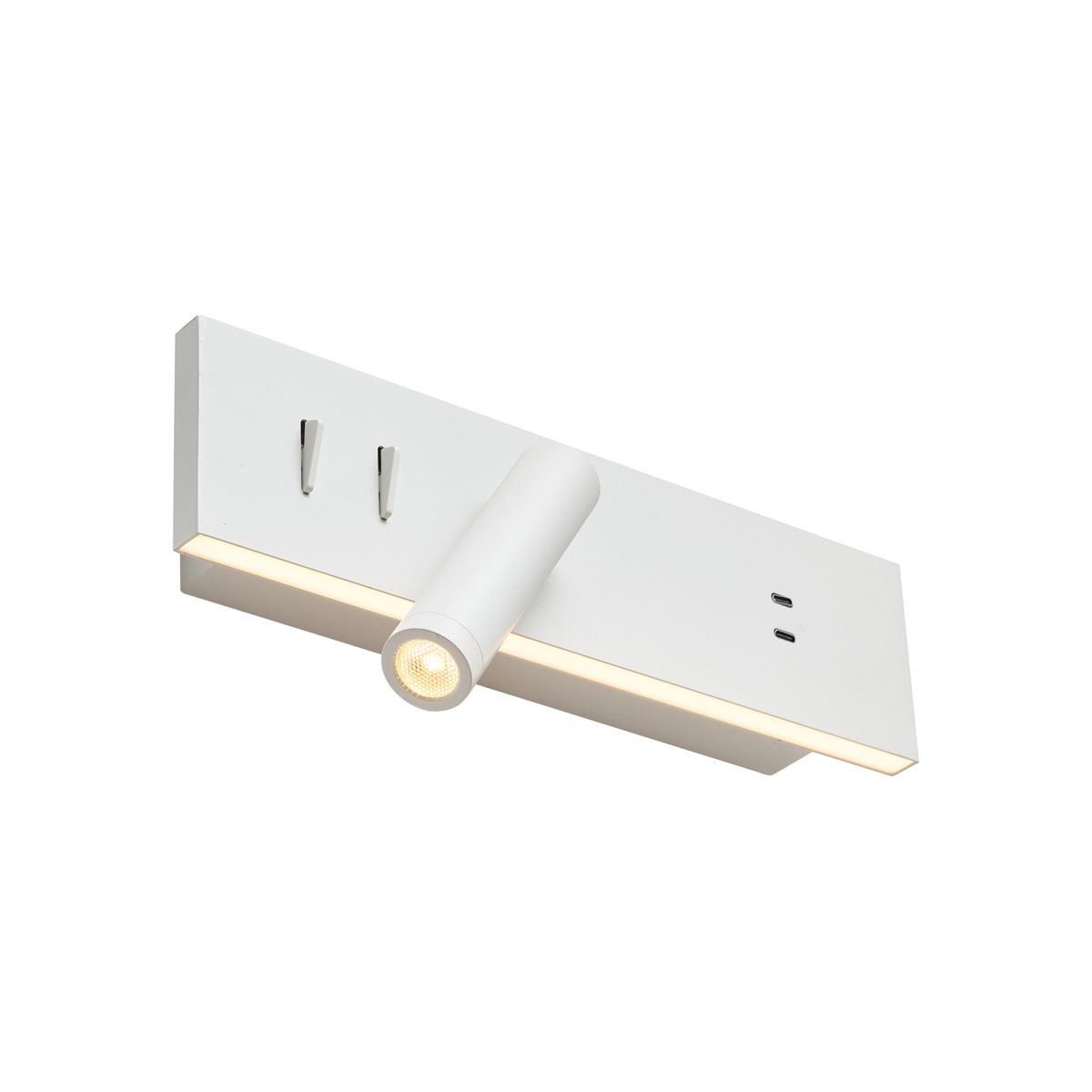 Moderne wandlamp wit verstelbaar met USB-C incl. LED - Modric
