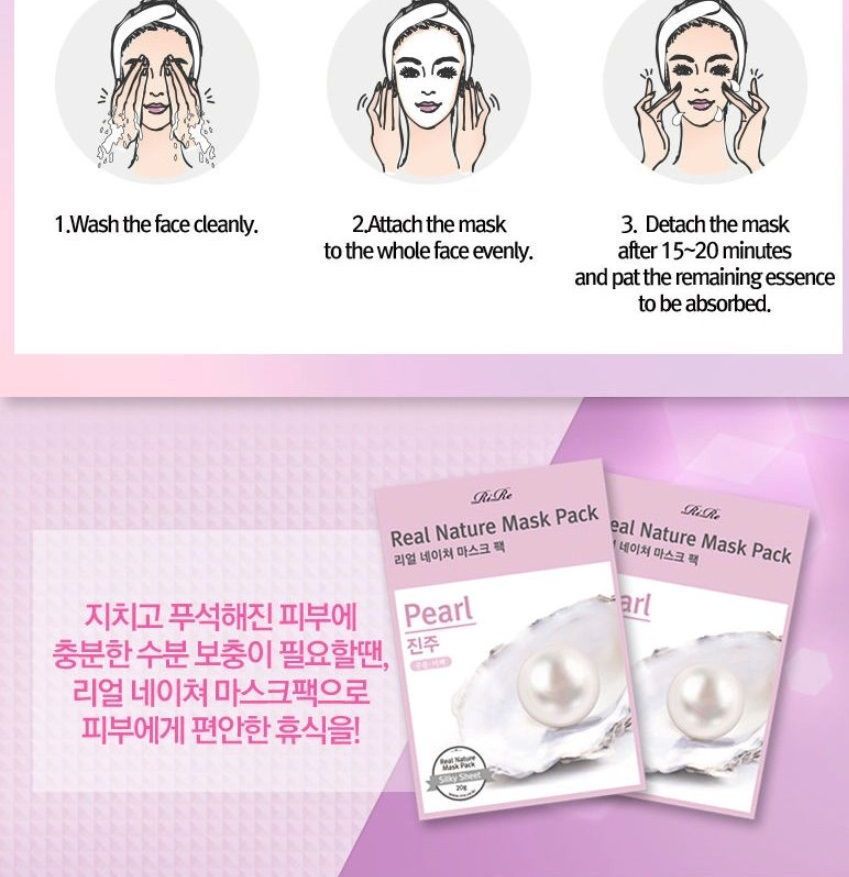 RiRe - Real Nature Mask Pack (Parel) 1 stuk
