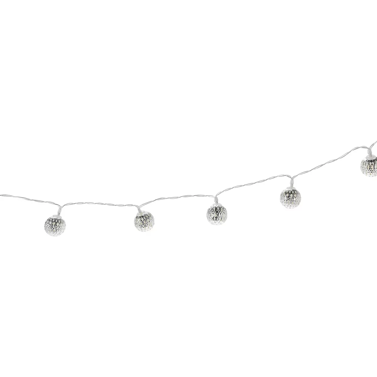 LED Lichterkette Metall-Balls Silber