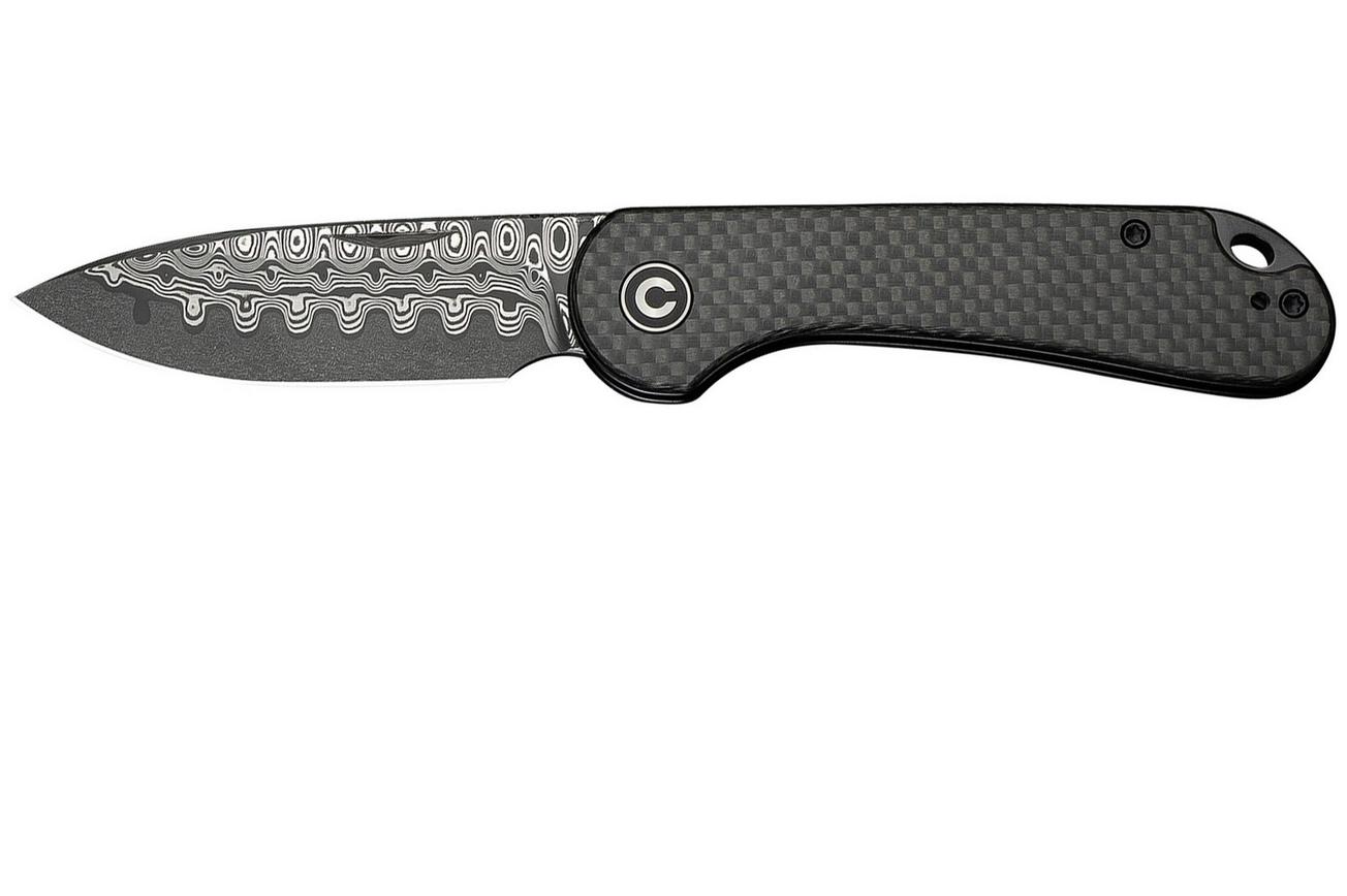 Civivi Elementum Slip Joint C18062AJ-DS1 Damascus, Twill Carbon, slipjoint zakmes