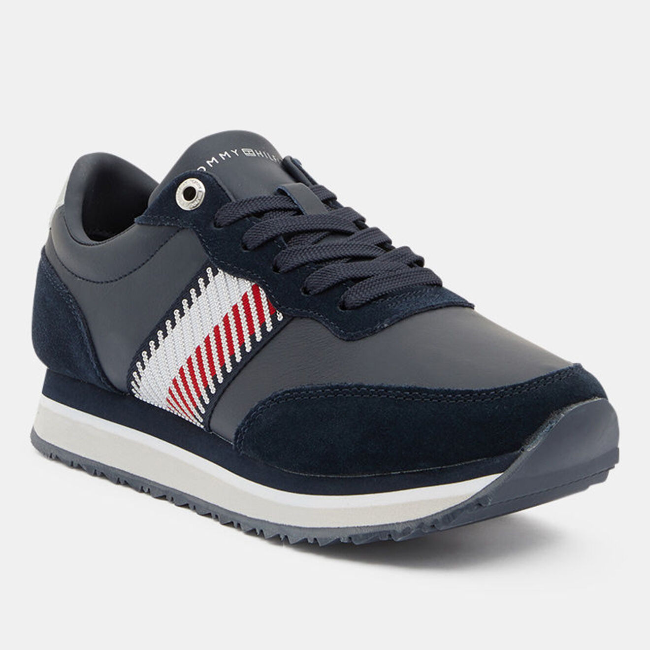 Tommy Hilfiger Baskets running en Cuir Corporate bleu marine