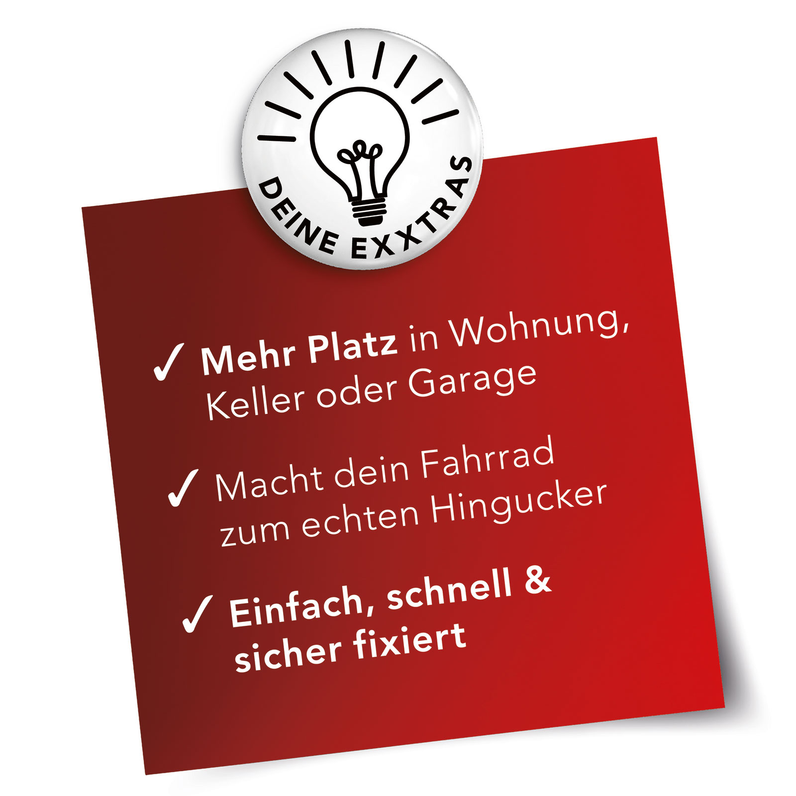 MAXXMEE Fahrrad-Wandhalterung - schwarz - mit Befestigungsmaterial