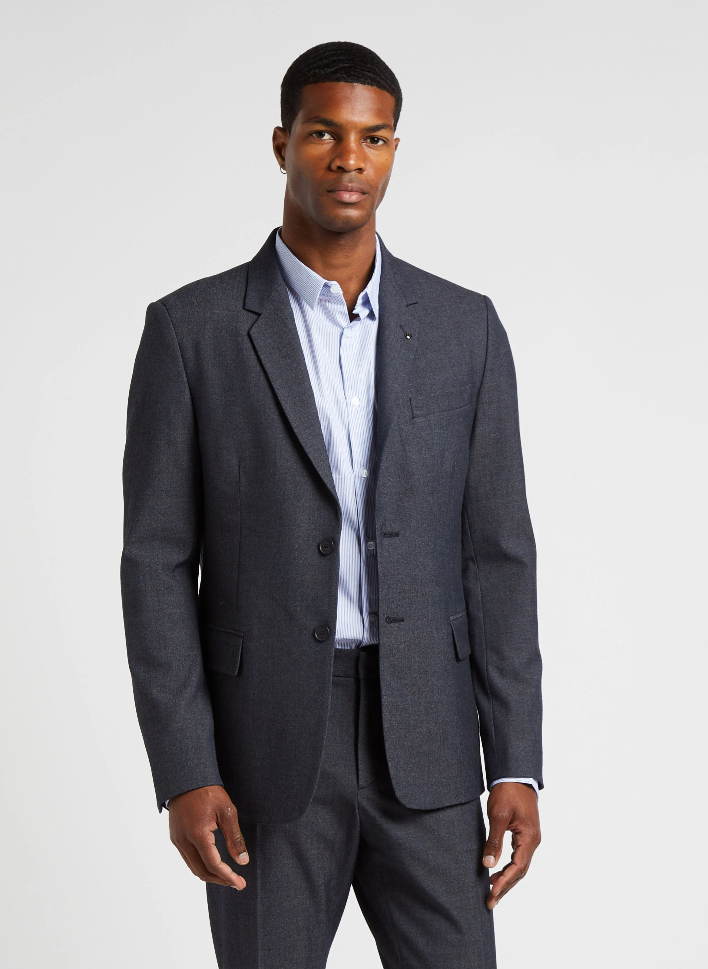 Veste de costume col tailleur| Bleu