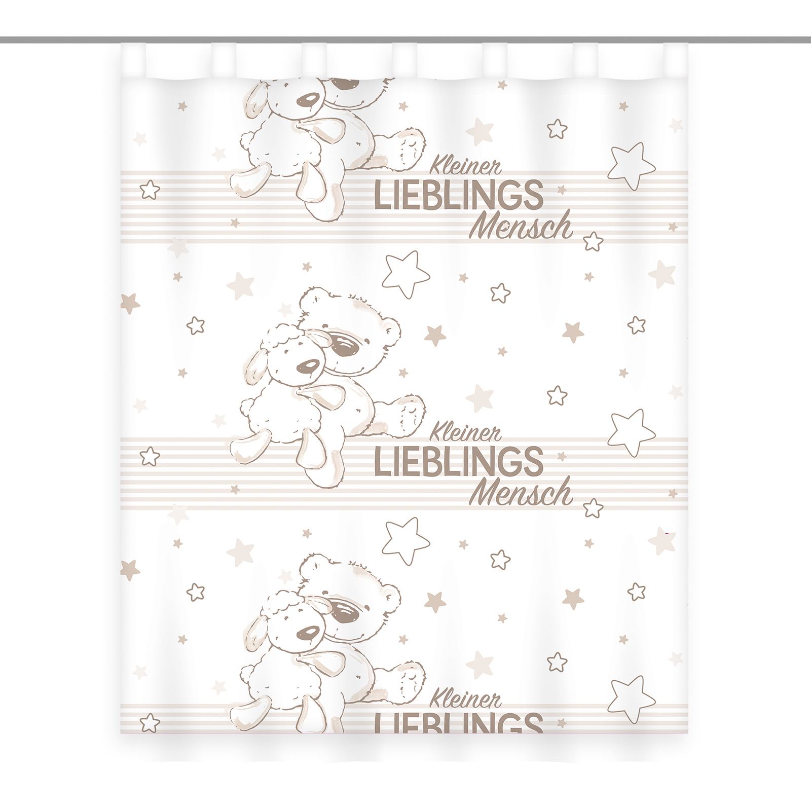 Schlaufenschal KLEINER LIEBLINGSMENSCH - weiß-beige - 140x160 cm