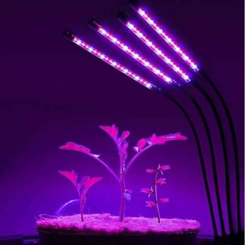 INF Plantelampe / vekstbelysning med 4 fleksible LED-lysstoffrør   2-pack