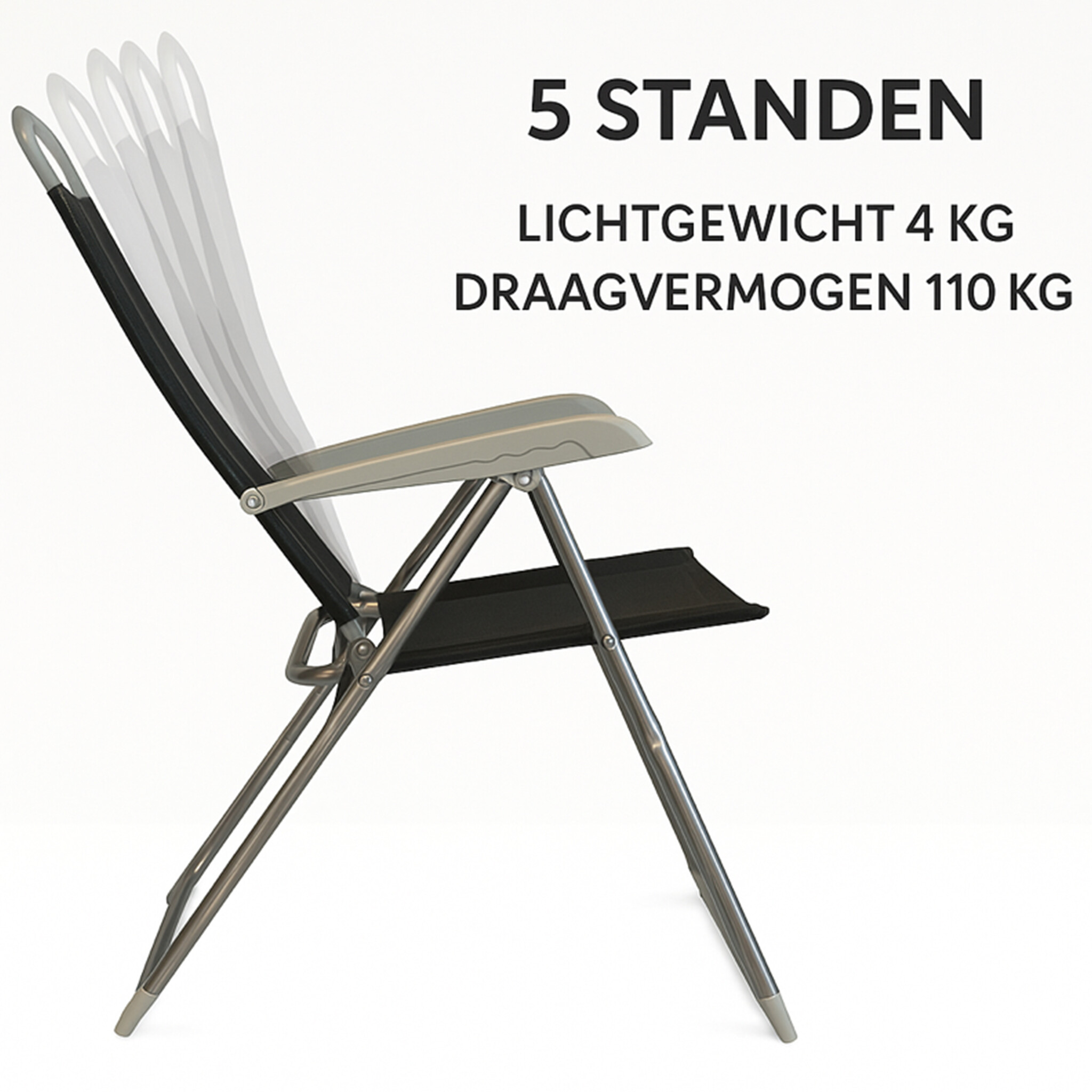 HEM verstelbare klapstoel - Black