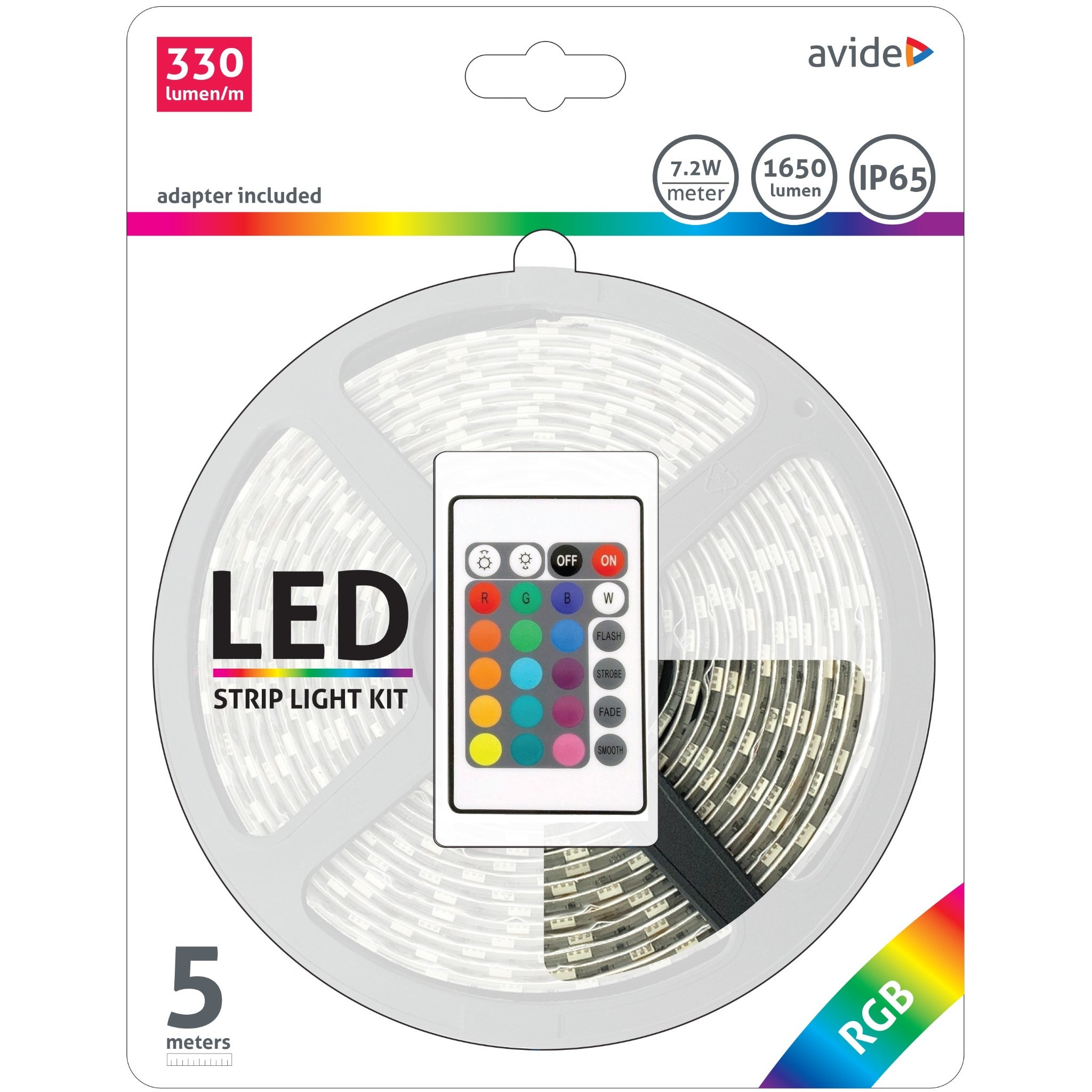 Avide LED Strip 12V 7.2W RGB 5 m