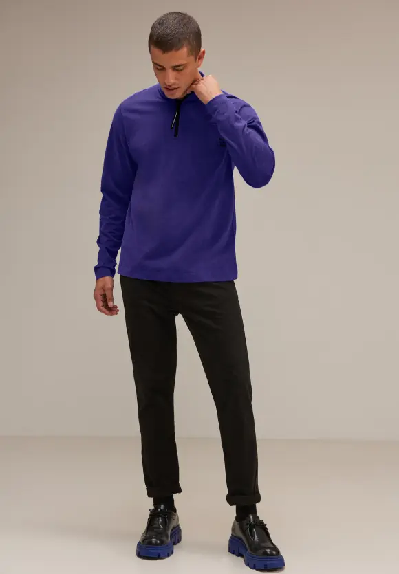 Langarmshirt mit Zipper - brilliant true blue