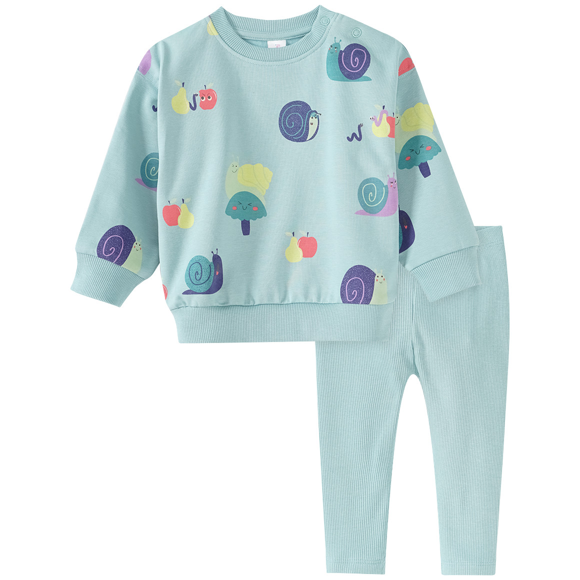 Topomini Baby Sweatshirt und Leggings im Set helltürkis