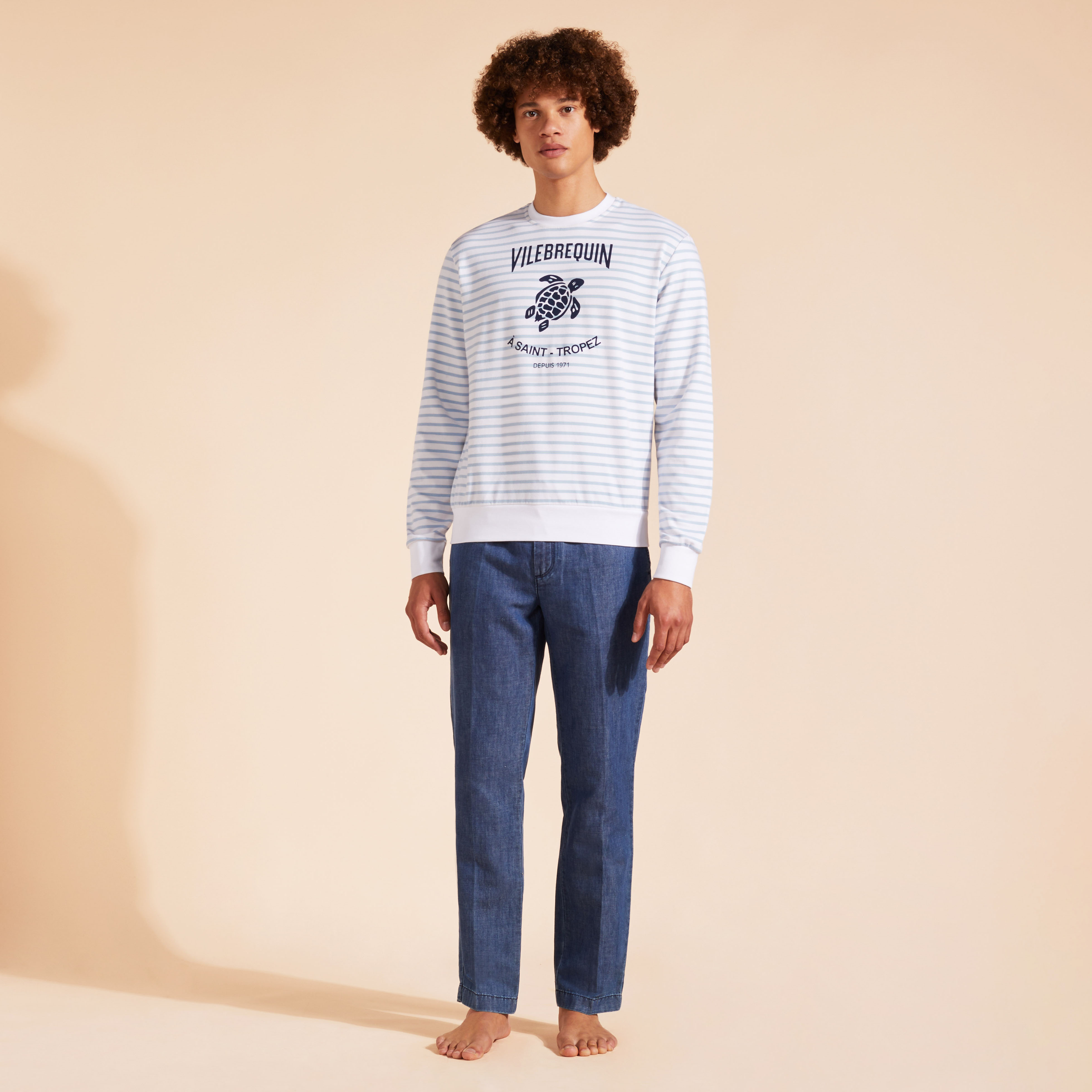 Sweatshirt en Coton Col Rond Homme