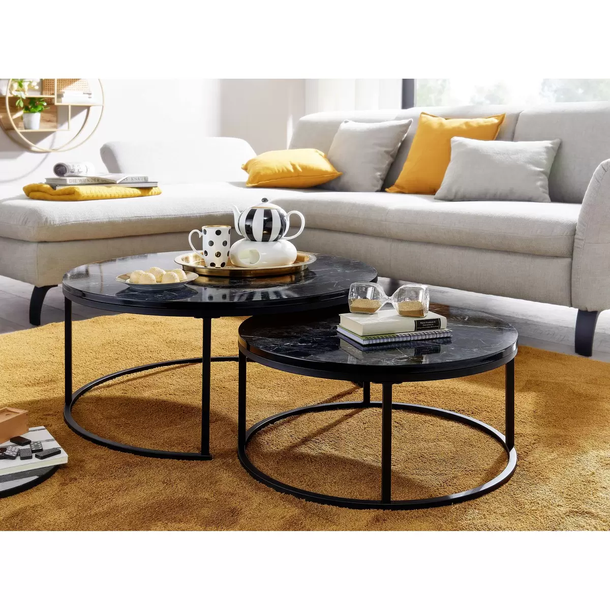 Couchtisch 2er Set Paros Schwarz