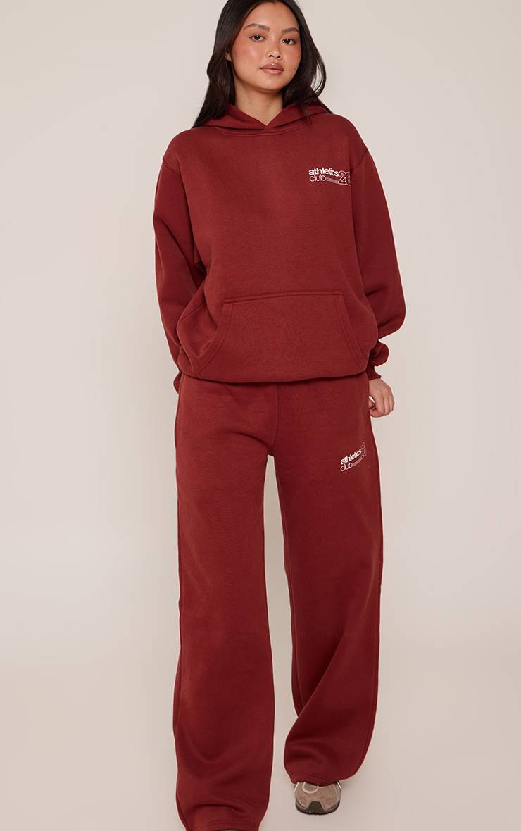 Marron Pantalon De Jogging Droit En Molleton De Coton Athletics 26