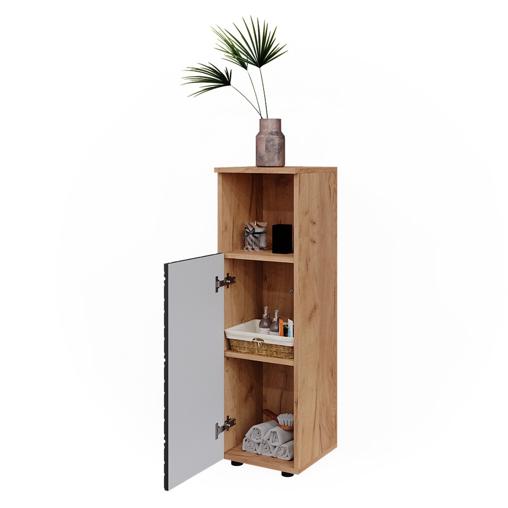 Vicco Midischrank Irma Eiche Anthrazit 30 x 95 cm Badezimmer