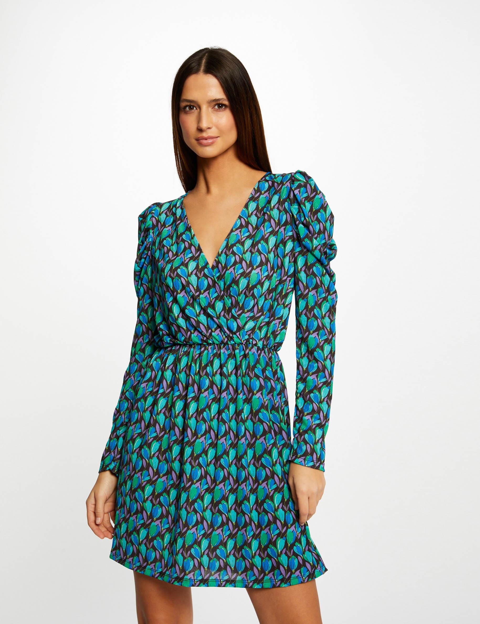 Robe droite imprimé floral multico femme - multico