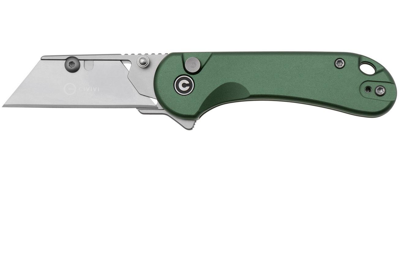 Civivi Elementum Utility C23039B-3 Green Aluminum, Stonewashed Blade Holder, Plain 6Cr Blade utility zakmes