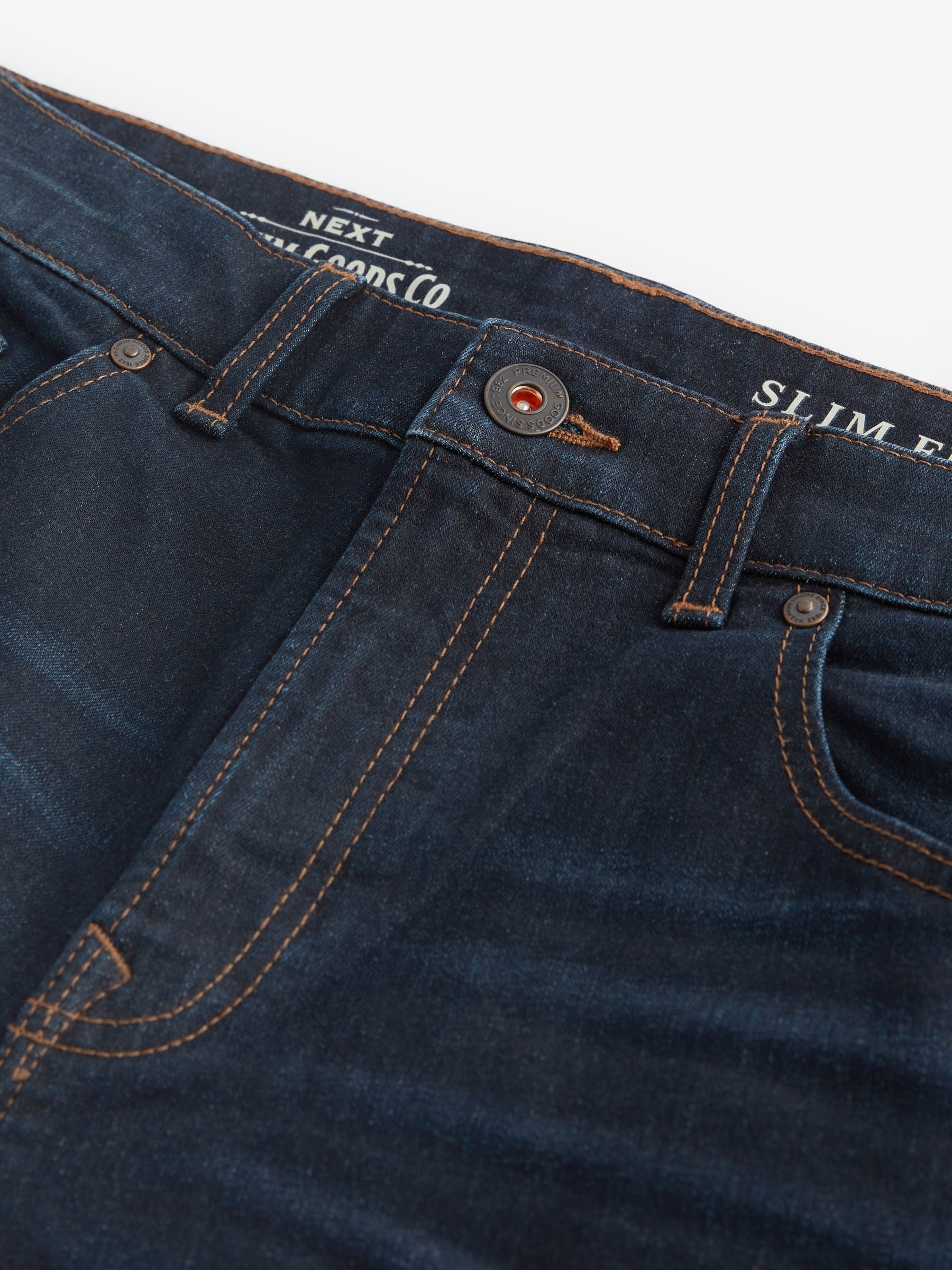 Diepblauw - Slim Fit - Authentieke stretch denim jeans